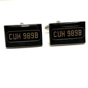 "Silver Hornet" License Plate Cufflinks – Pink Panther Movie Memorabilia